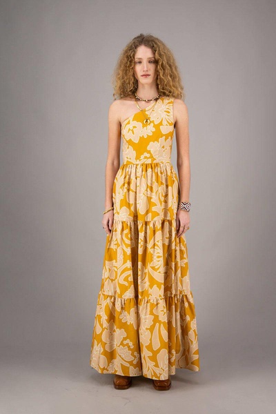 Leonor Flowered Ochre