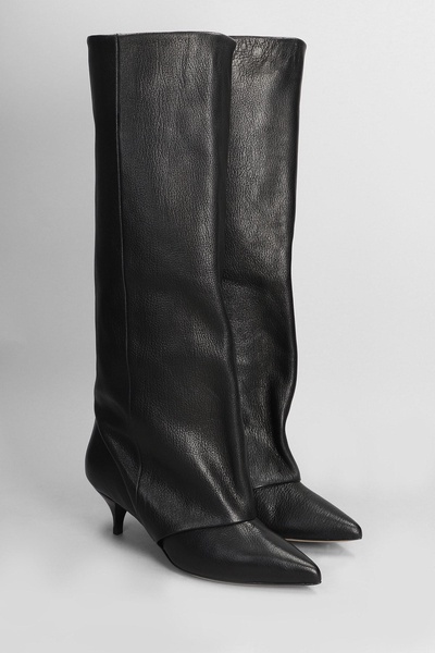 High Heels Boots In Black Leather