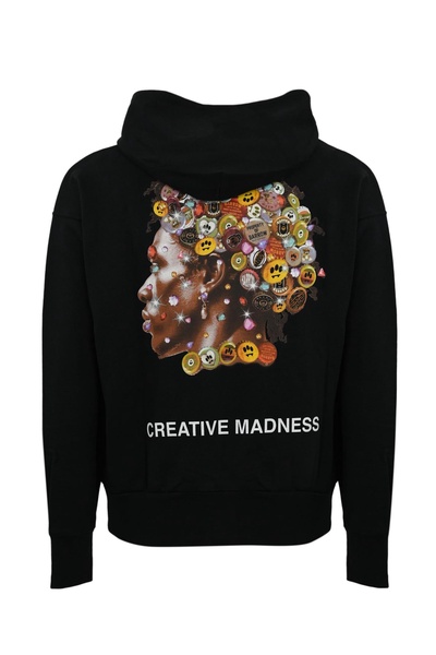 Cotton Hoodie With Creative Madness Print