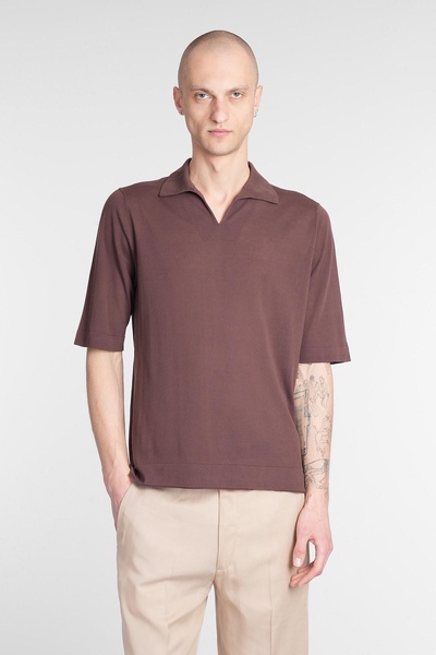 Polo In Brown Cotton