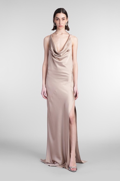 Vera Maxi Dress Woman In Grey Polyester