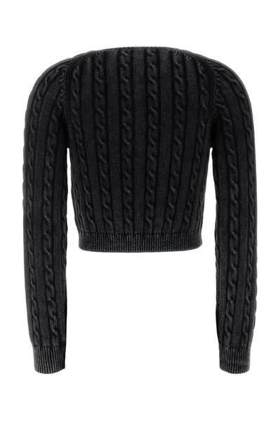 Slate Stretch Cotton Blend Cardigan