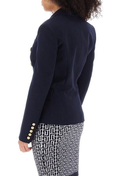 Double breasted wool twill blazer