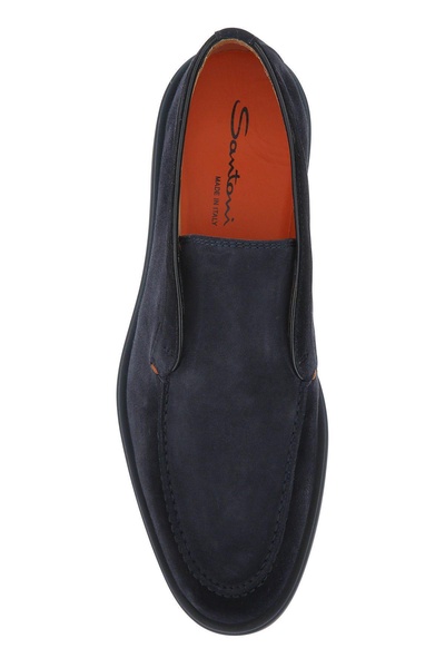 Navy Blue Suede Loafers
