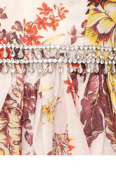 White Linen-silk Blend Dress