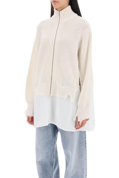 Ribbed Cardigan With Zipper