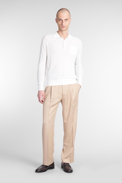 Polo In White Cotton