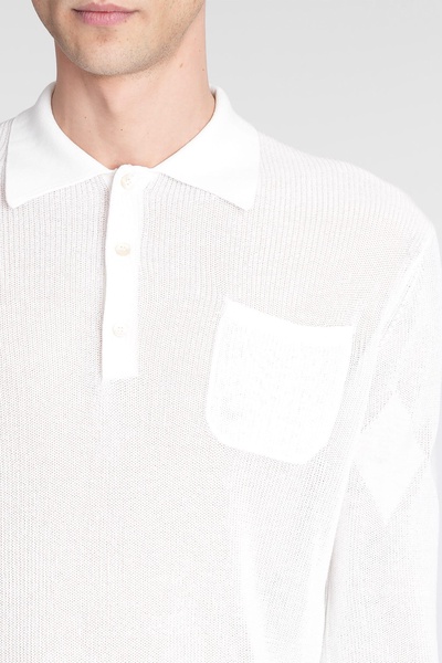 Polo In White Cotton