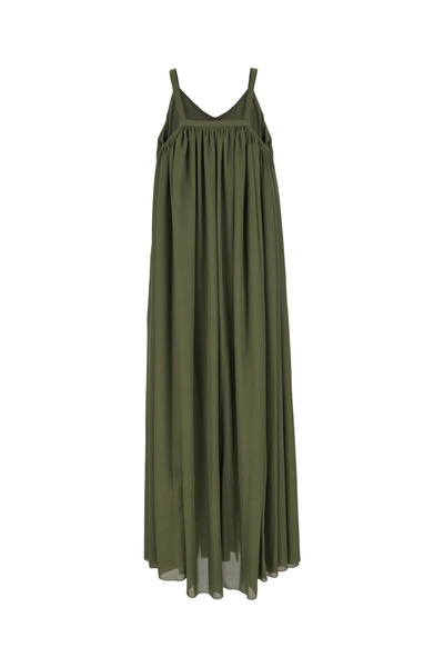 Military Green Polyester Dress