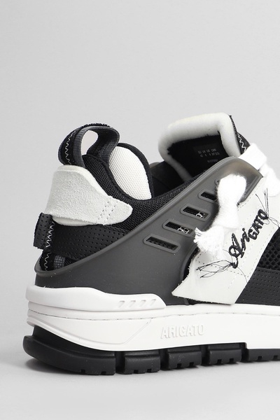 Area Patchwork Sneakers In Black Leather And Fabric