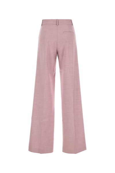 Pink Stretch Polyester Blend Palazzo Pant