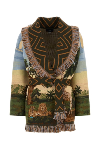 Embroidered Wool Blend Cardigan
