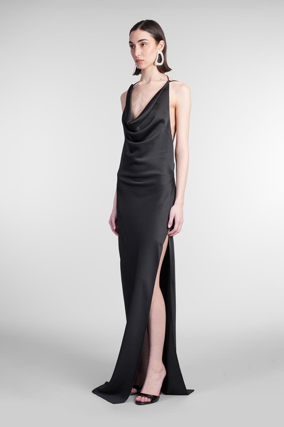 Vera Maxi Dress Woman In Black Polyester