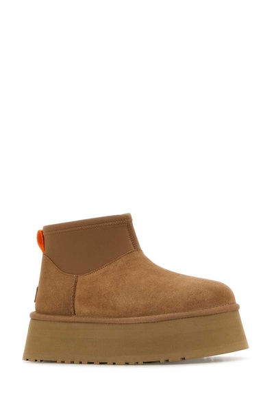 Camel Suede Mini Dipper Ankle Boots
