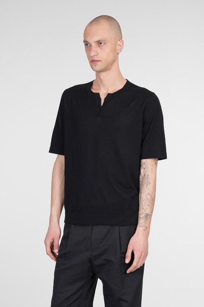 T-shirt In Black Cotton