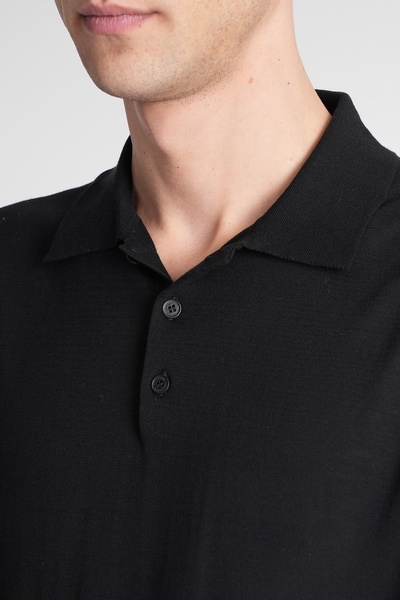 Polo In Black Cotton