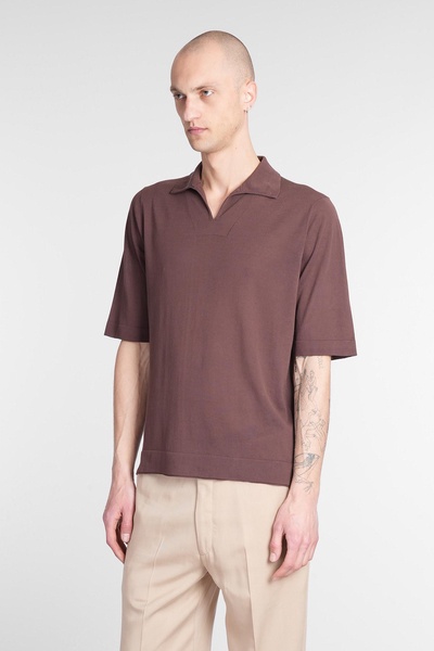 Polo In Brown Cotton