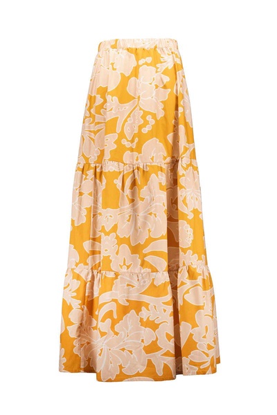 Charlotte In Flowered Ochre Cotton
