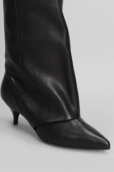 High Heels Boots In Black Leather
