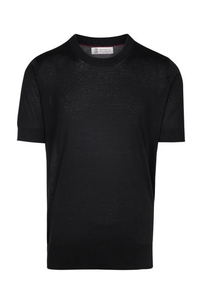 Black Cotton And Silk T-shirt