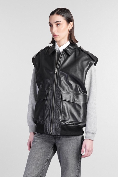 Sonnie Vest In Black Leather
