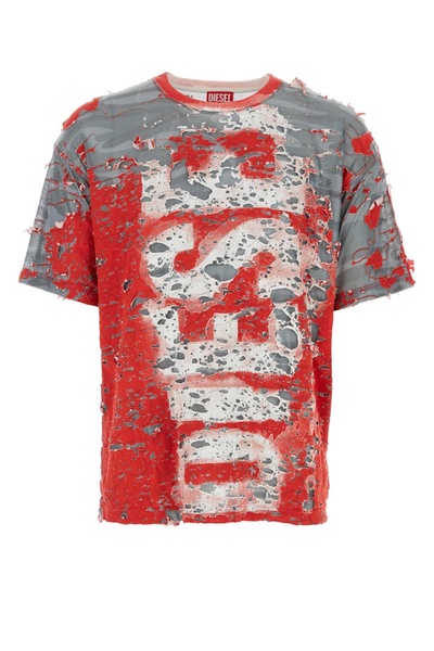 Multicolor Cotton Blend T-boxt-peel T-shirt