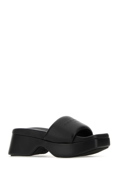 SANDAL WITH LEATHER LOGO AND PLATFORM