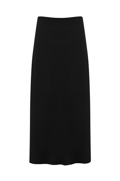 Shiny Satin Midi Skirt