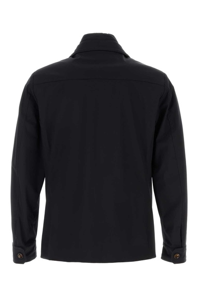 Dark Blue Nylon Blend Volmer Jacket
