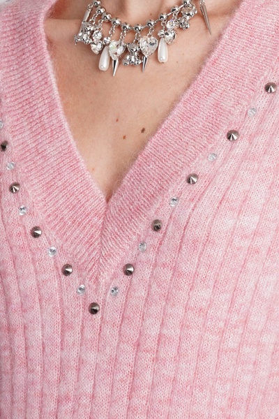 Mohair Knit V-neck Jumper