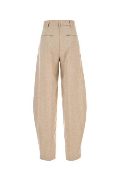 Beige Stretch Polyester Blend Pant