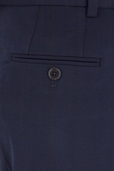 Navy Blue Stretch Cotton Pants