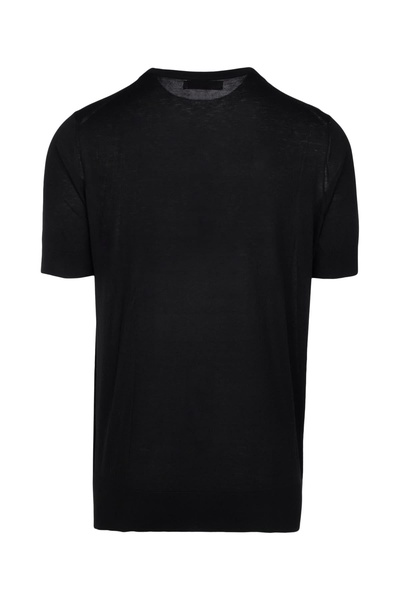 Black Cotton And Silk T-shirt