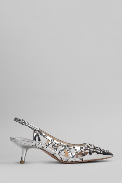 Bizarre Pumps In Silver Leather