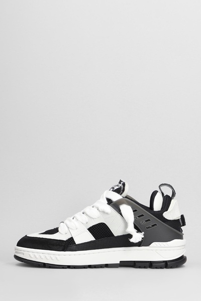 Area Patchwork Sneakers In Black Leather And Fabric