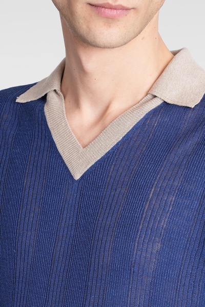 Polo In Blue Linen