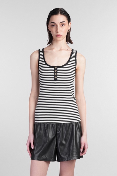 Alessia Tank Top In Black Cotton