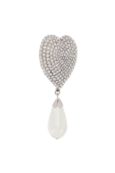 Heart Crystals And Pearl Earrings