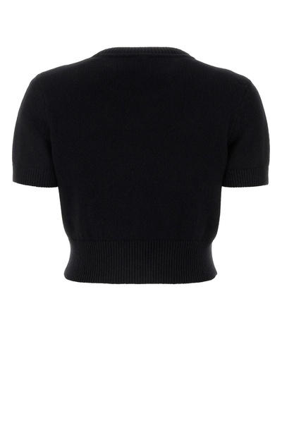 Black Cotton Blend Sweater