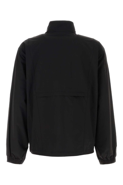Black Stretch Nylon Windbreaker