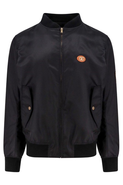 Black Nylon Bomber Jacket