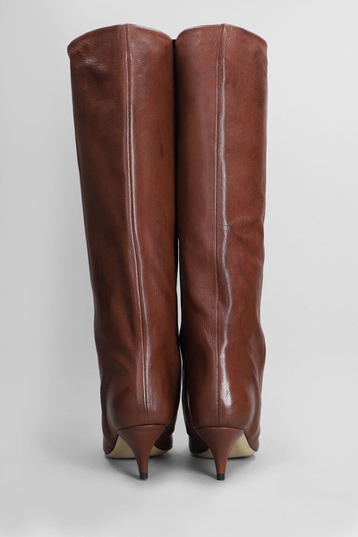 High Heels Boots In Leather Color Leather