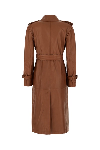 Brown Nappa Leather Trench