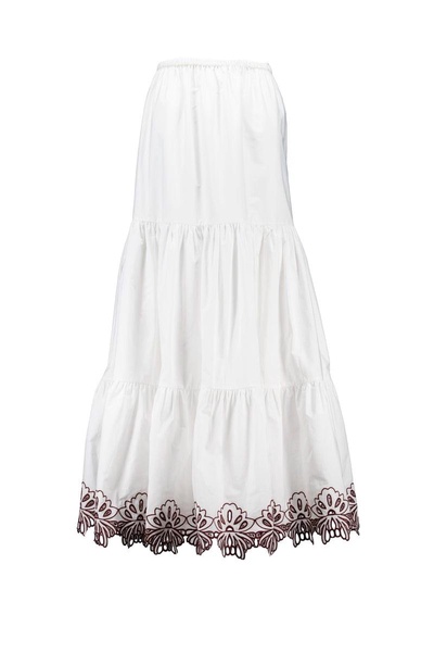 Charlotte In White Cotton With Cut-out Flowers