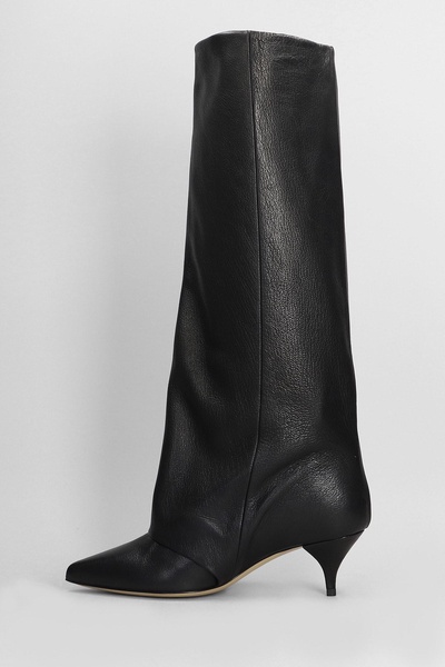 High Heels Boots In Black Leather