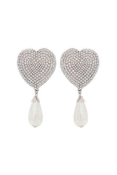 Heart Crystals And Pearl Earrings