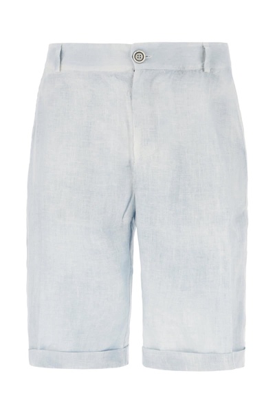 Pastel Light Blue Hemp Bermuda Shorts