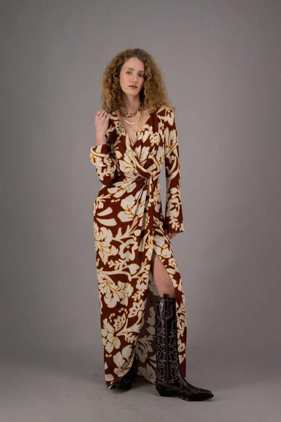 Amy In Flowered Burgundy Viscose
