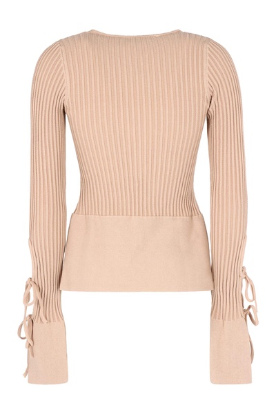 Long Sleeve Crop Top<br />ribbed Knit Top