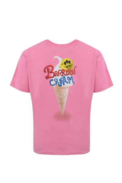 Cotton T-shirt With Barrow Cream Print